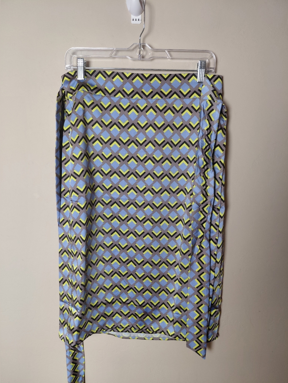 Wildfang Satin Wrap Skirt Medium NWT GEOMETRIC